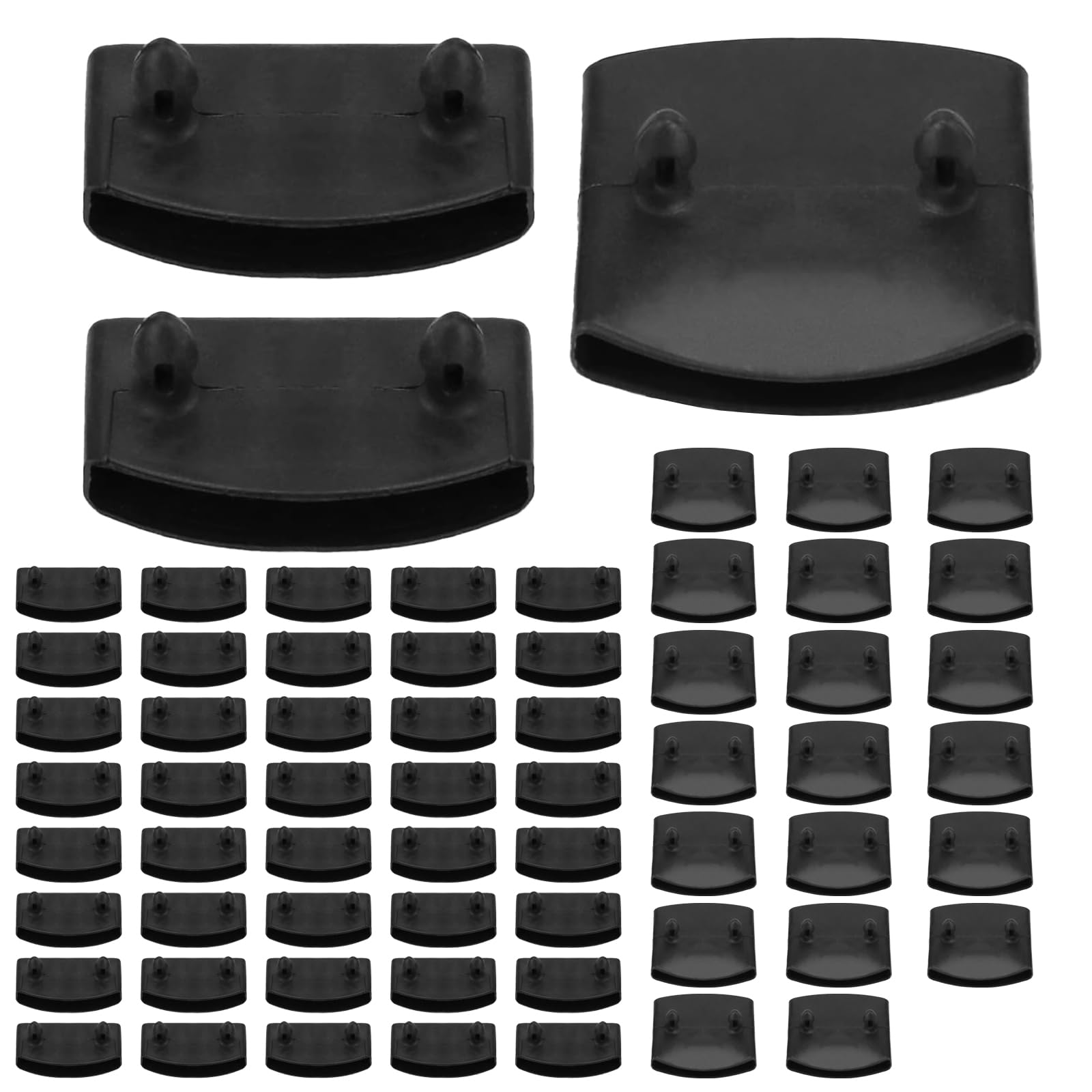 Slatted Frame Brackets Bed Caps 20 Pieces 53 mm Side Brackets Bed Slat Holder Sets for Single and Double Beds Connection Accessories (Black 40 Tail + 20 Centre)