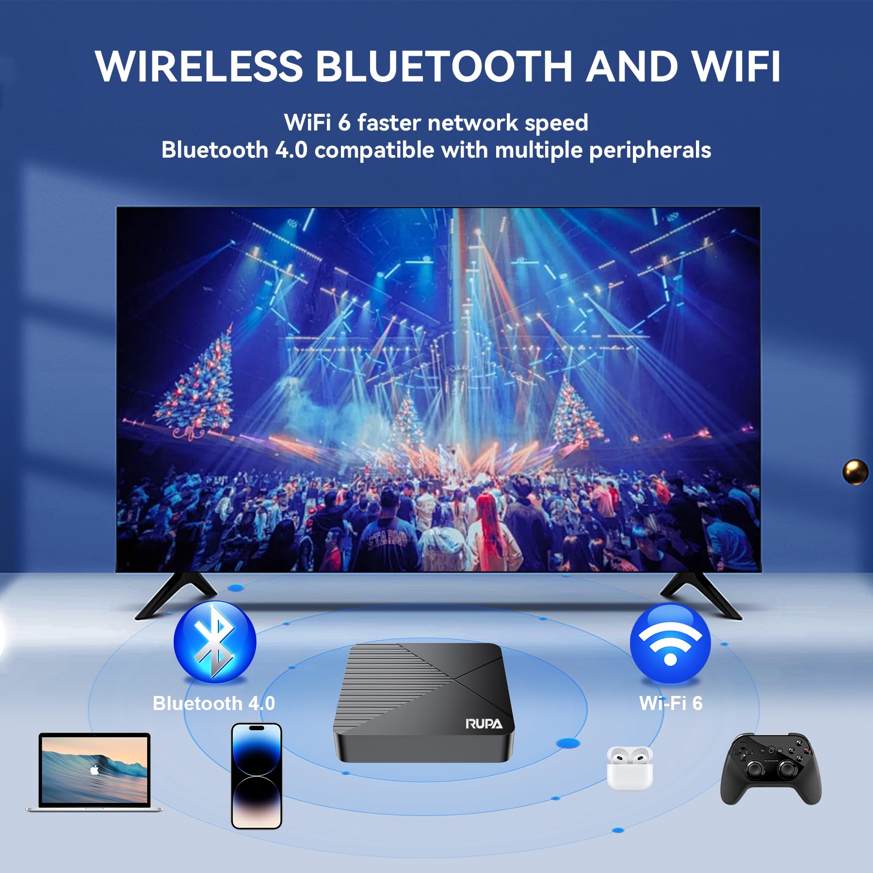 Android TV Box 13.0 8K 2025 Android Box 4GB RAM 32GB ROM Quad Core 64bit, Support Dual-WiFi 2.4G/5G WIFI6 3D HDR10+ BT5.0 with Voice Remote Control
