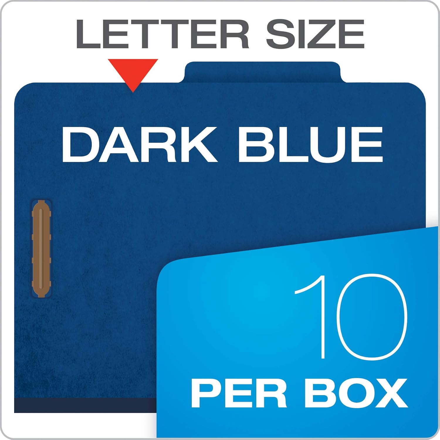 Pendaflex Classification Folders, 2 Dividers, 2" Fasteners, Letter, Dark Blue, 10/Box (24132P) : Top Tab Classification Folders : Office Products