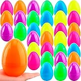 Restroma 36 Pack 5 Inch Fillable Easter Eggs Large Plastic Easter Egg Colorful Easter Eggs Empty Surprise Egg Toys for Easter Basket Stuffers Fillers Party Decor, 6 Colors