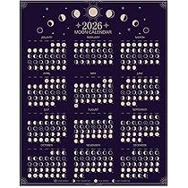 2026 Dark Moon Phase Calendar (SHIPS FLAT) Hangable Lunar Wall