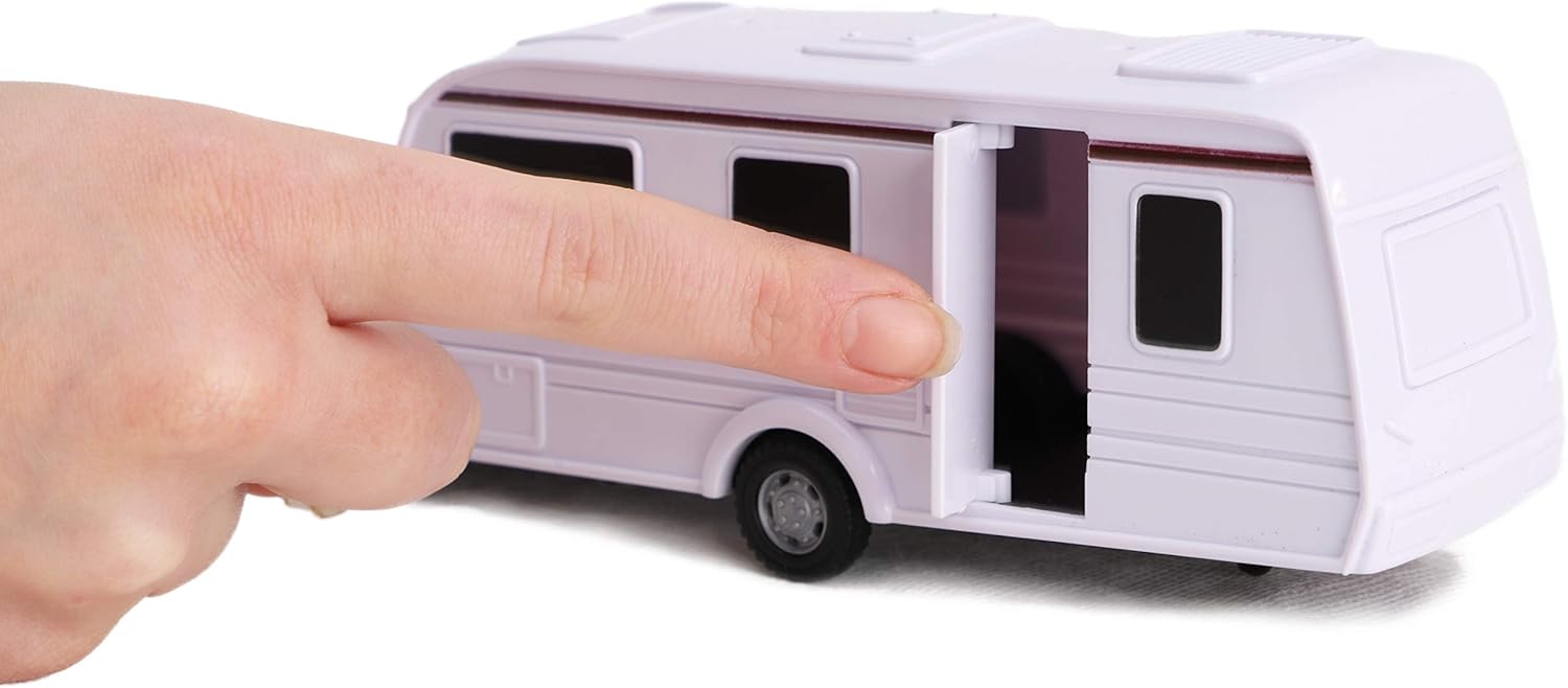 Toyland® Car & Caravan Set Pull Along - 1:32 Scale (Green), 36 cm x 11 cm x 7 cm - Image 4