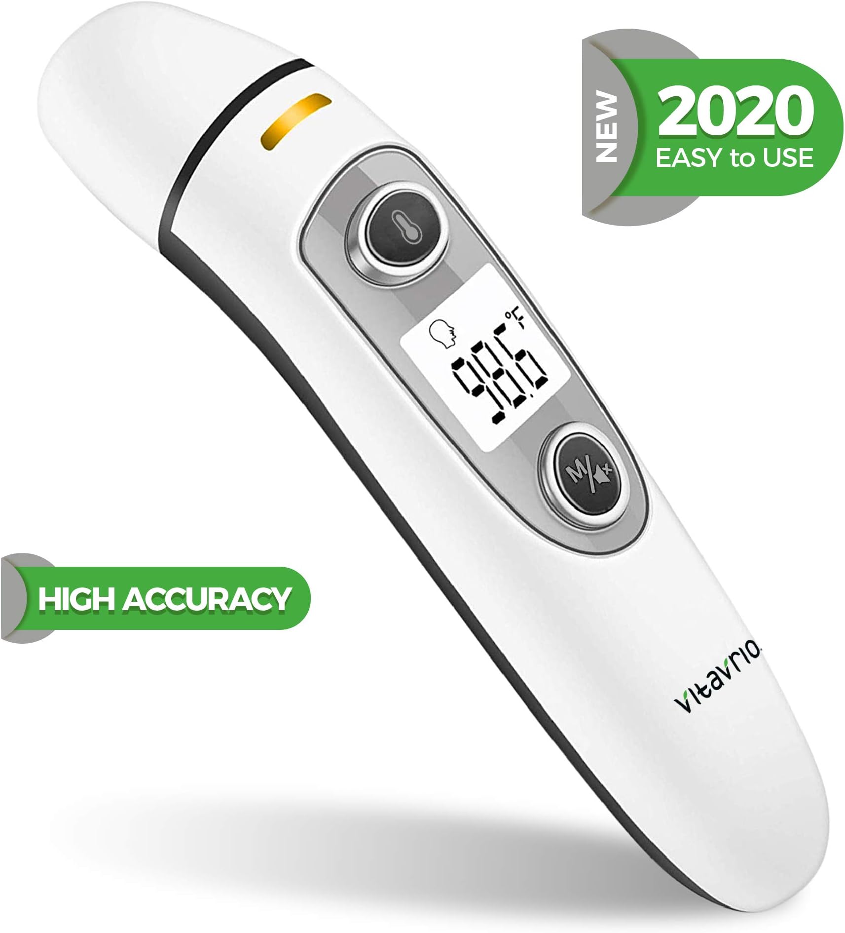 Infrared Forehead and Ear Thermometer - Non-Contact Smart Temperature Reader with Fever Alarm for Baby, Kids, Adult - Multipurpose Digital Reading for Room, Food & Body Temp | Fast Clear Display ℃ & ℉