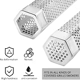 QWORK 12 Inch Stainless Steel Hexagonal Smoke Tube for Grills Pellet Hot Cold view 2