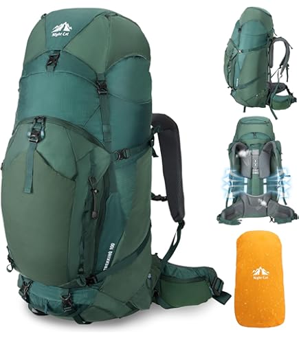 Osprey Aether Plus 100L Men's Backpacking Backpack, Black S-M