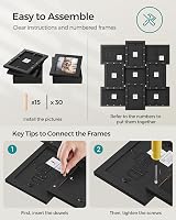SONGMICS Collage Photo Frame 9 Holes 4x6 Display Ink Black RPF029B01 view 7