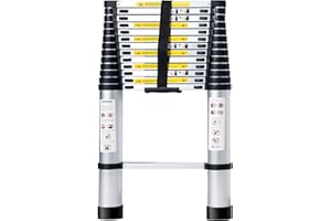 DlandHome 20.3 FT Telescopic Ladder,Aluminum Extension Ladder with Non-Slip Feet,Portable,Folding,Multi Purpose Home Or RV Te
