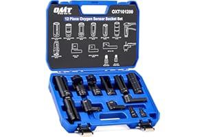 Orion Motor Tech 12pc Oxygen Sensor Socket Set, O2 Sensor Removal Tool and Thread Chaser Set with 22mm 27mm 29mm 7/8" 1-1/16"