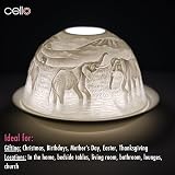 Cello Porcelain Tealight Holder Dome Elephant 3D Projection Gift view 8