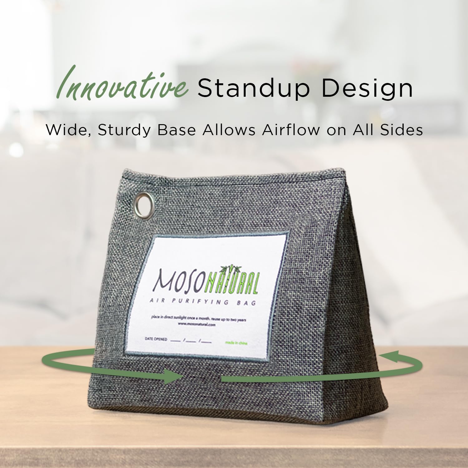 Moso Natural Air Purifying Bag 600g, Premium Bamboo Charcoal Odor Absorber, Room Deodorizer for Large Spaces, Bedroom, Kitchen, Basement, Pet Odor Eliminator for Home, 21oz Charcoal Bags