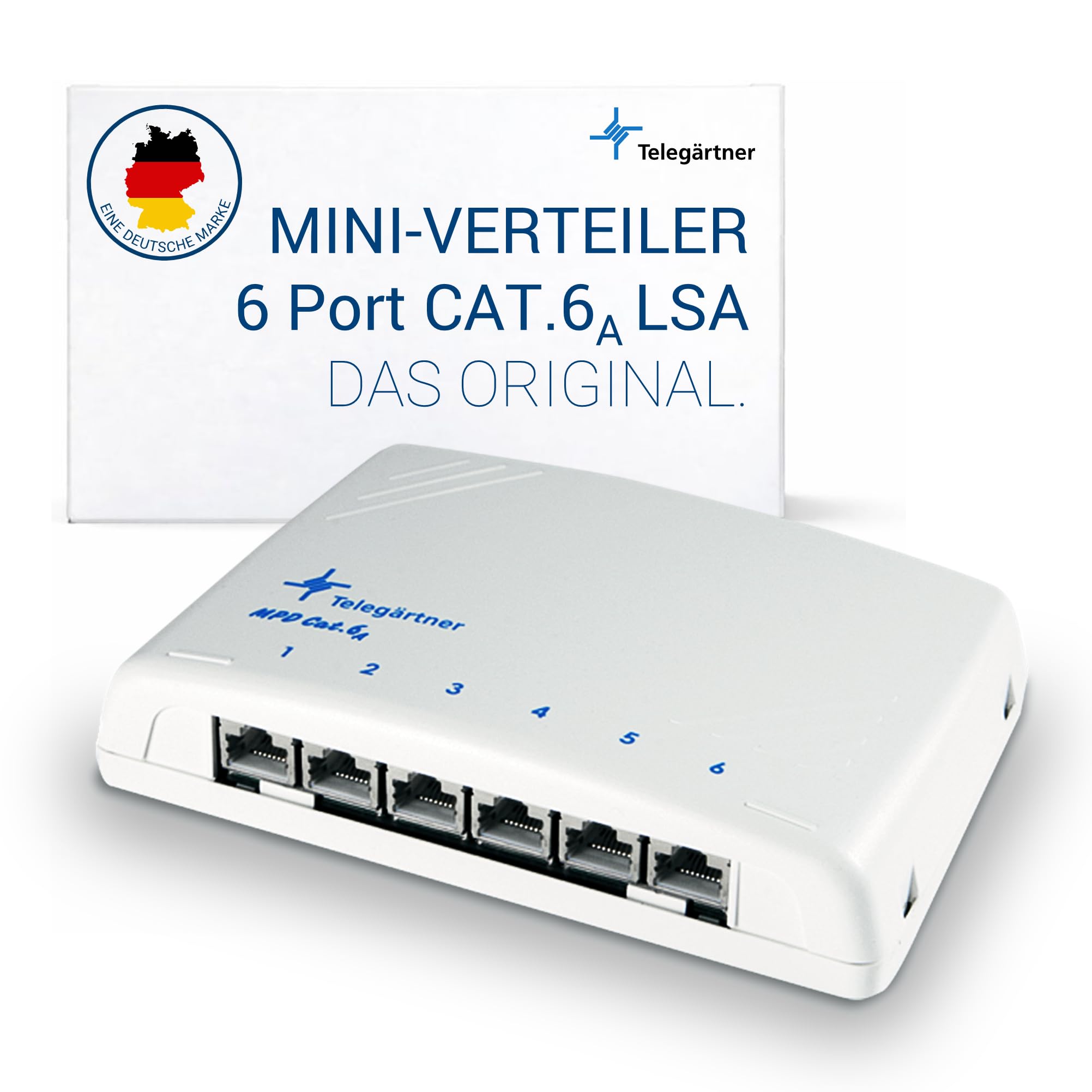 Telegärtner Mini Terminal Block MPD6-HS K, 6 x RJ45, Cat 6A ISO/IEC Shielded