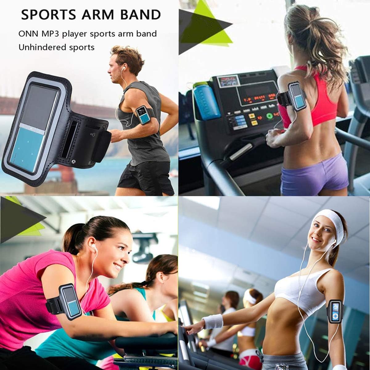 CCHKFEI Running Armband Slim Lightweight Adjustable Gym Sport Wrist Strap MP3 Player Armband Sweatproof and Breathable Function,Suitable for Workout,Key Pocket and Earphone Hole Provided: Home Audio & Theater