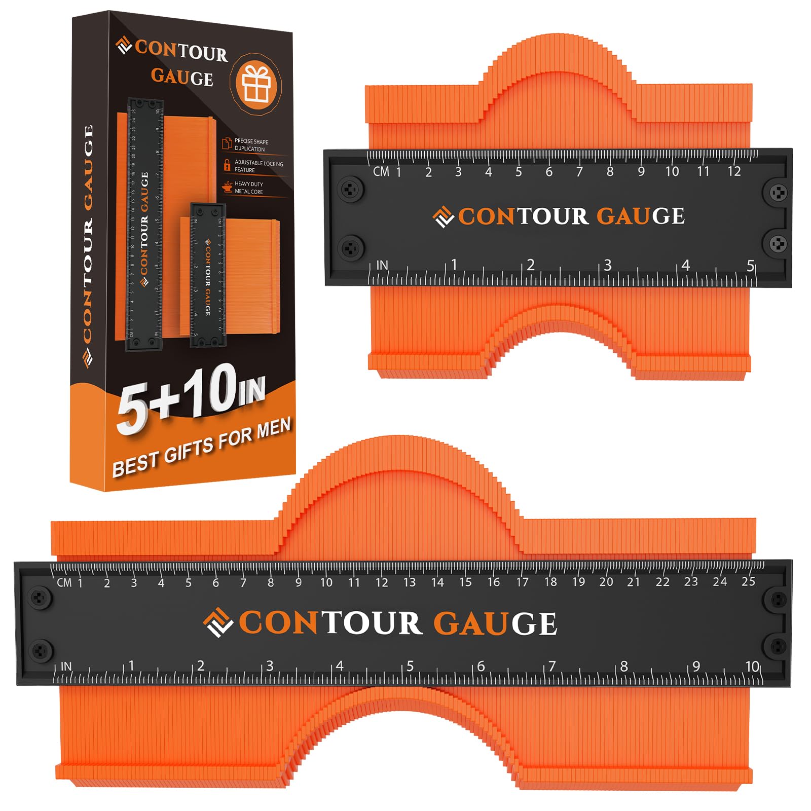 Photo 1 of Contour Gauge Tool Fathers Day Gifts for Dad Husband Unique Gifts for Men Dad Husband, Husband Gifts Contour Gauge Duplication (10 In+5 In) with Metal Lock, DIY Woodworking Tools Men's Gifts Ideas