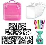 Canal Toys Airbrush Art Activity Case with 8 Colors 10 Stencils Kids Gift 6+ view 12