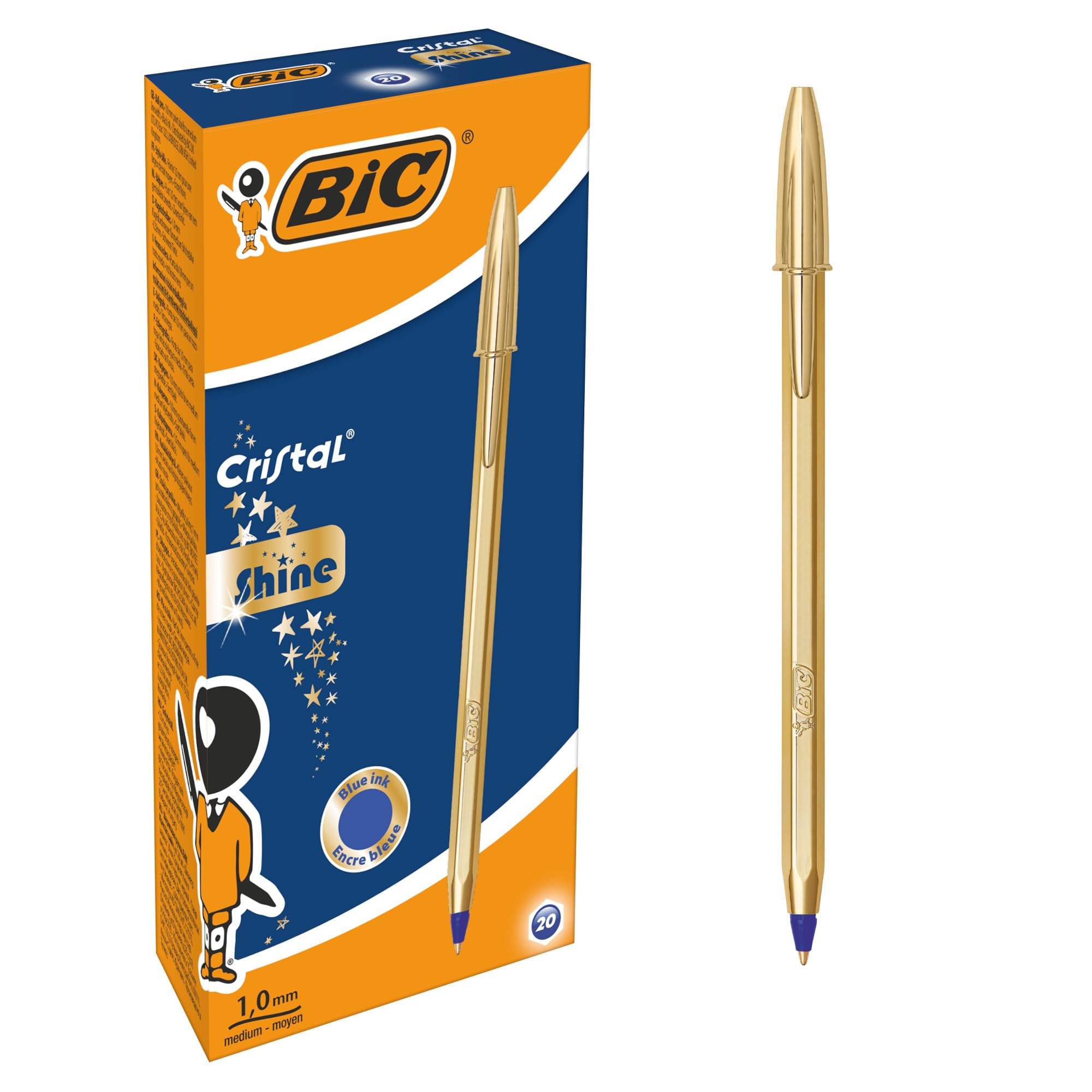 BIC Cristal Celebrate Ballpoint Pen - Blue (Pack of 20)