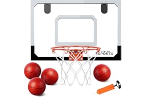 YIFUHH Indoor Mini Basketball Hoop for Kids and Adults - Over The Door Basketball Hoop with Balls, Mini Hoop for Door Wall Office Bedroom, Basketball Toys for Boys Girls Teens