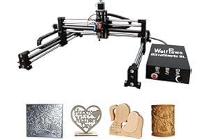 WolfPawn Upgraded CNC Router Machine,3-Axis Grbl Conrol Milling Machine for Wood Acrylic Aluminum,Engraving Milling Machine for Wood Aluminum Cutting to Linear Rails (Style - B, 39.4in)