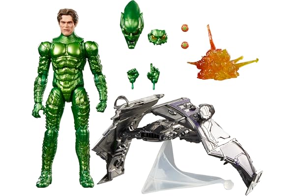 Marvel Legends Series Green Goblin, Spider-Man: No Way Home Deluxe 6 Inch Action Figure Set with Original Goblin Armor and Gl