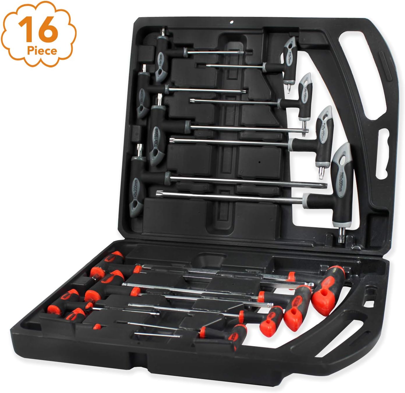 16PCS Hex Keys Set Wrench and Screwdriver Set T Bar Handle Spanner Set
