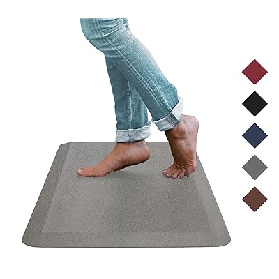 Oasis Kitchen Mat, Comfort Anti Fatigue Mat, 5 Colors and 3 Sizes, Perfect for Kitchens and Standing Desks, 20x32x3/4-Inch, Gray/Grey
