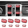 DIAMOOKY 4PCS Upgraded Window Switch Button Cover Compatible with Jeep Wrangler JL JLU 2018-2025 and Gladiator JT 2020 2021 2022 2023 2024 2025 Wrangler 4xe Interior Accessories(Dark Red)