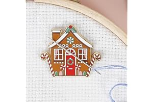 Caterpillar Cross Stitch Needle Minder - Gingerbread House for Cross Stitch, Sewing, Embroidery and Needlework Accessories, Enamel and Magnetic