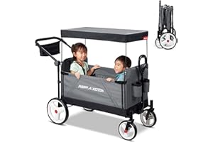 Stroller Wagon for Kids, Baby Stroller, Utility Cart, Rolling Cart, Radio Flyer City Luxe Stroll 'N Wagon, for Ages 1+ Years, Gray