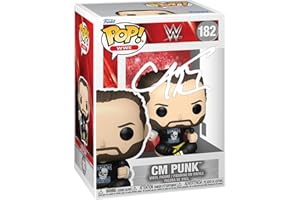 HOFSM.COM HALL OF FAME SPORTS MEMORABILIA CM Punk #182 Facsimile Signed Reprint Laser Autographed Funko POP! Wrestling Figurine with Protector Case
