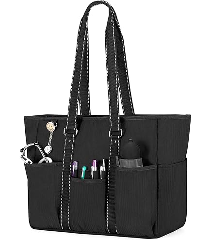 Sac Fourre-tout Infirmière Prokva - Avec Organiseur De Dossiers, Compartiment Ordinateur 15,6", Noir