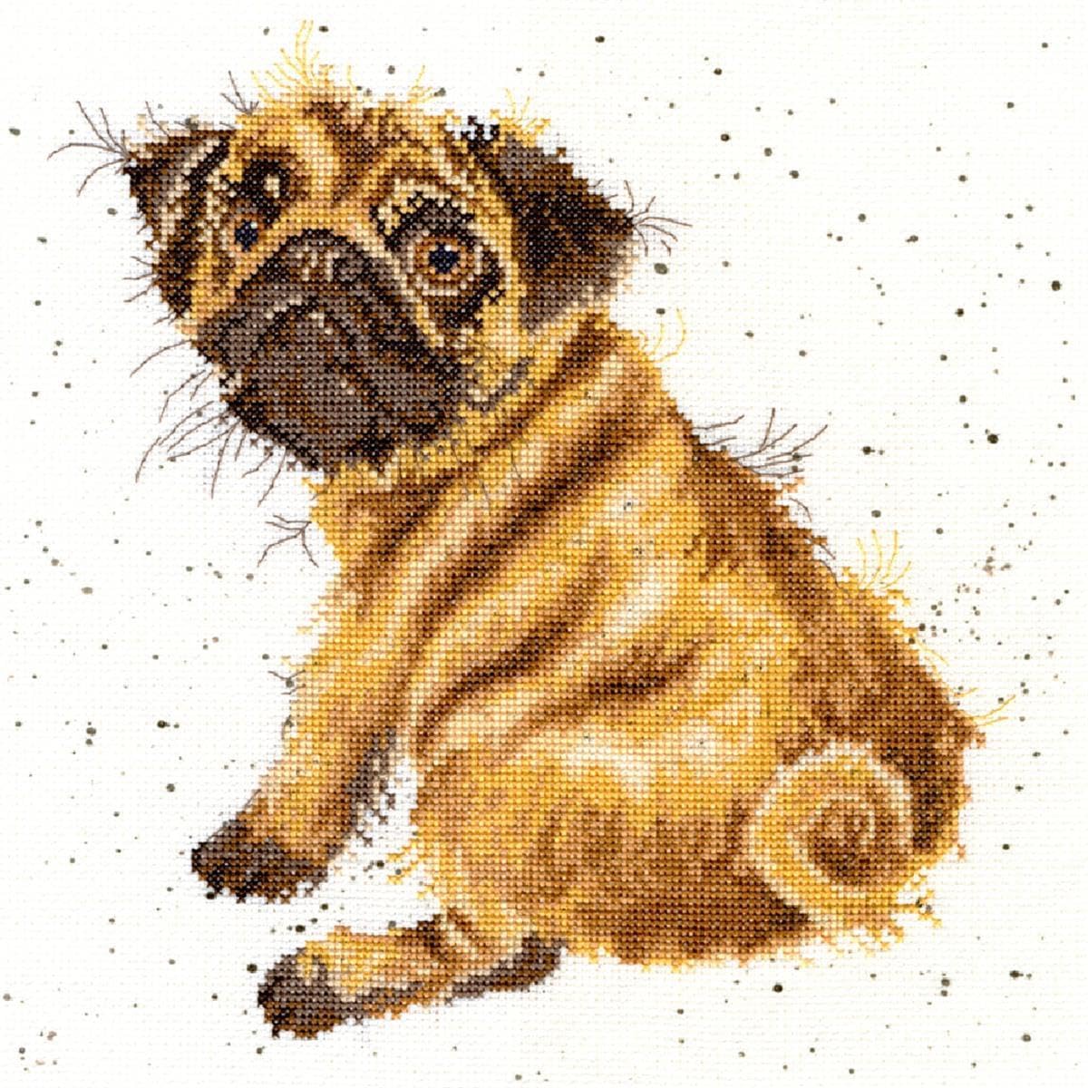 Bothy Threads Pug by Cross Stitch Kit by Hannah Dale by Wrendale Designs