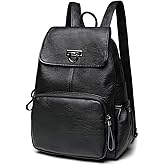 FANDARE Genuine Leather Backpack Women Fashion Daypack Ladies Waterproof Rucksack for Work Shopping Travel Knapsack Black