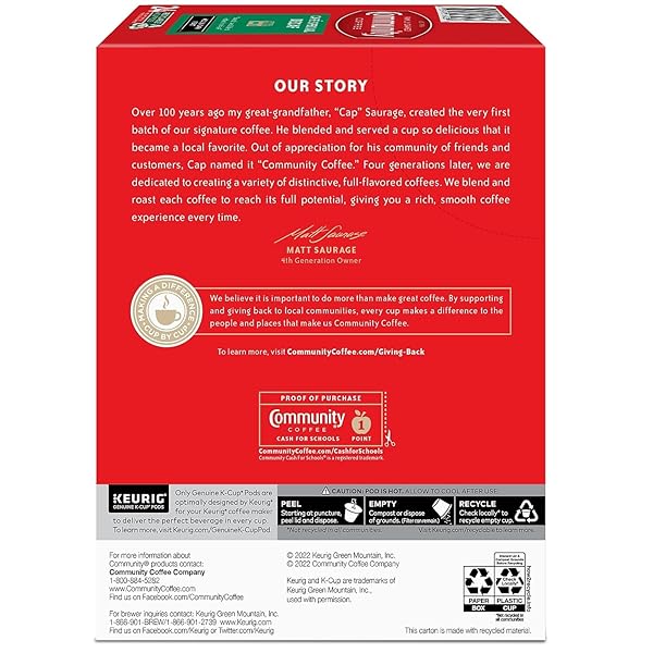 COMMUNITY COFFEE CAFÉ SPECIAL DECAF 24 COUNT COFFEE PODS, MEDIUM-DARK ROAST, COMPATIBLE WITH KEURIG 2.0 K-CUP BREWERS, 24 COUNT (PACK OF 1)