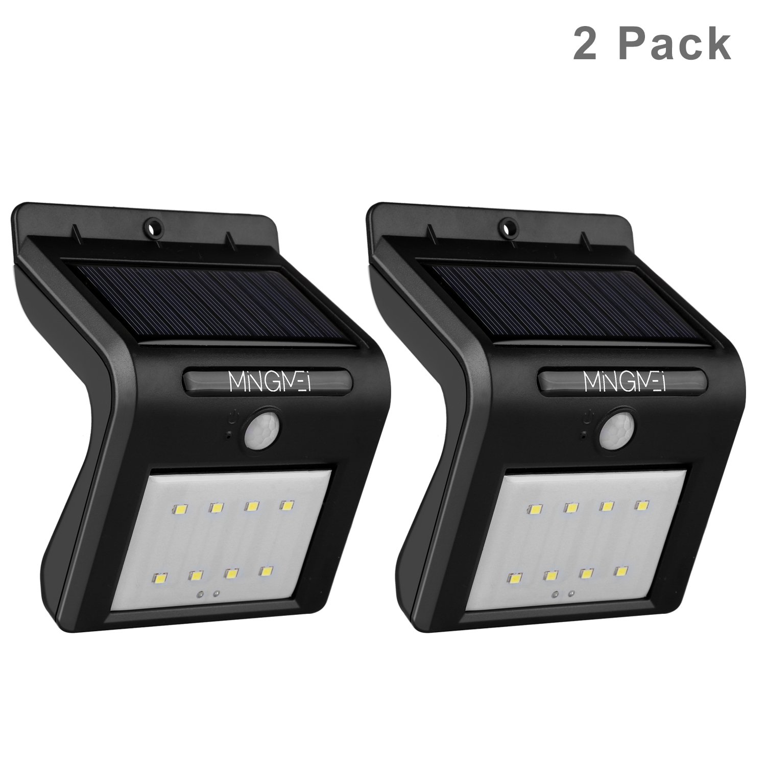8 LED Solarleuchte mit Bewegungsmelder, Tegrace Wetterfeste Solarleuchte Garten, 8 Helle LED Solarlampe Außenleuchten für Garten usw (2 Stück)