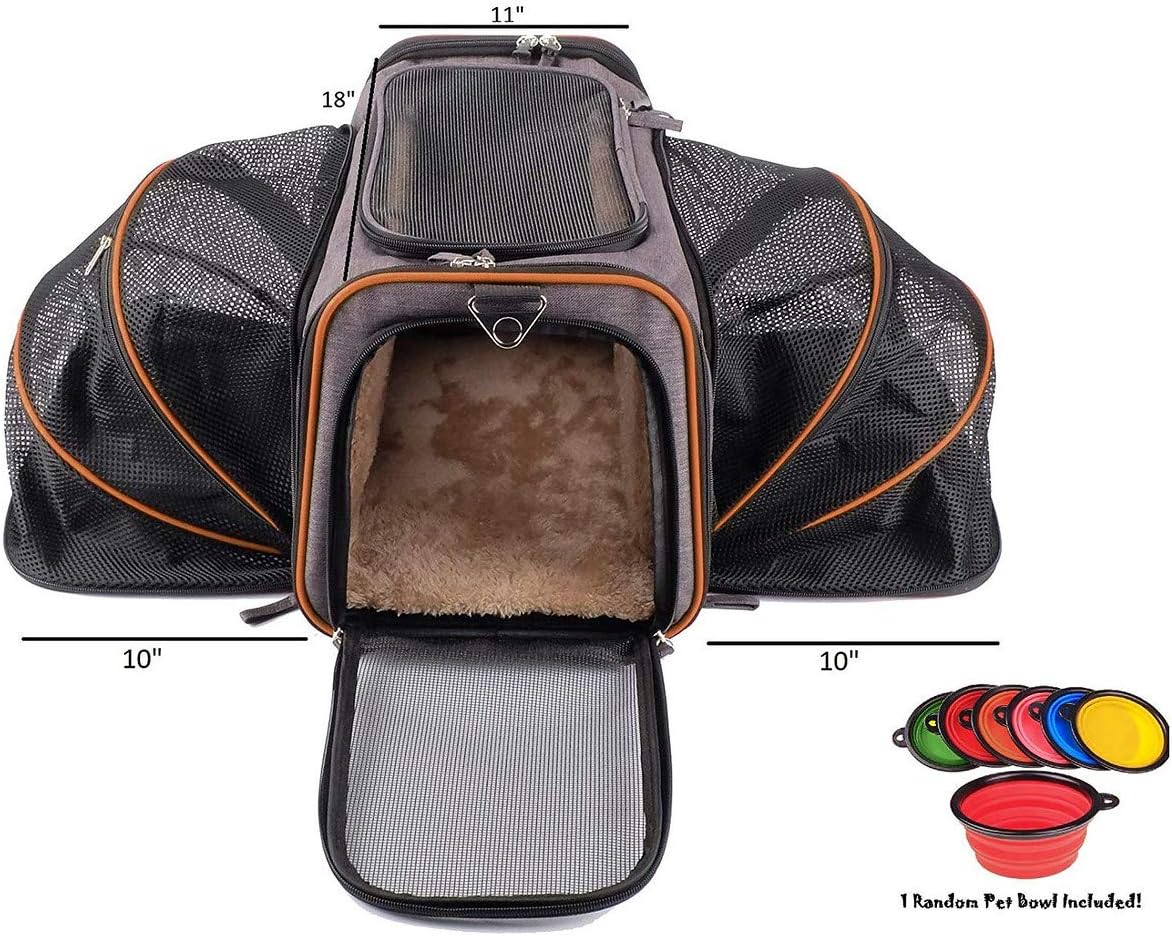 Petpeppy The Original Airline Approved Expandable Pet Carrier by Pet Peppy- Two Side Expansion, Designed for Cats, Dogs, Kittens, Puppies - Extra Spacious Soft Sided Carrier! (Black) : Pet Supplies