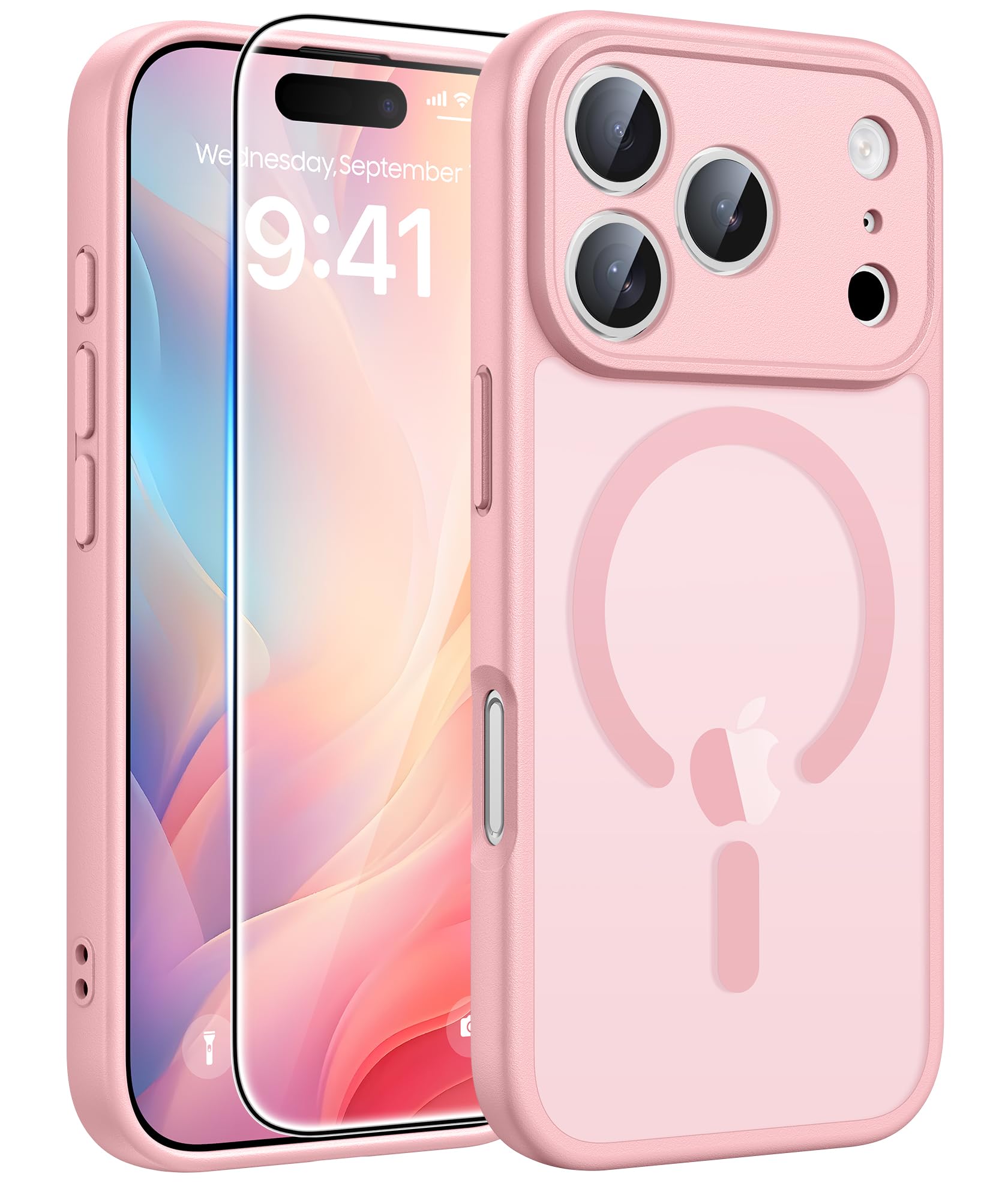 FNTCASE for iPhone 17 Pro-Max Case: Magnetic Frosted Translucent Matte Military Grade Shockproof Slim Cover | Full Covered Camera Protection | Slim Drop Proof Durable Protective Cases