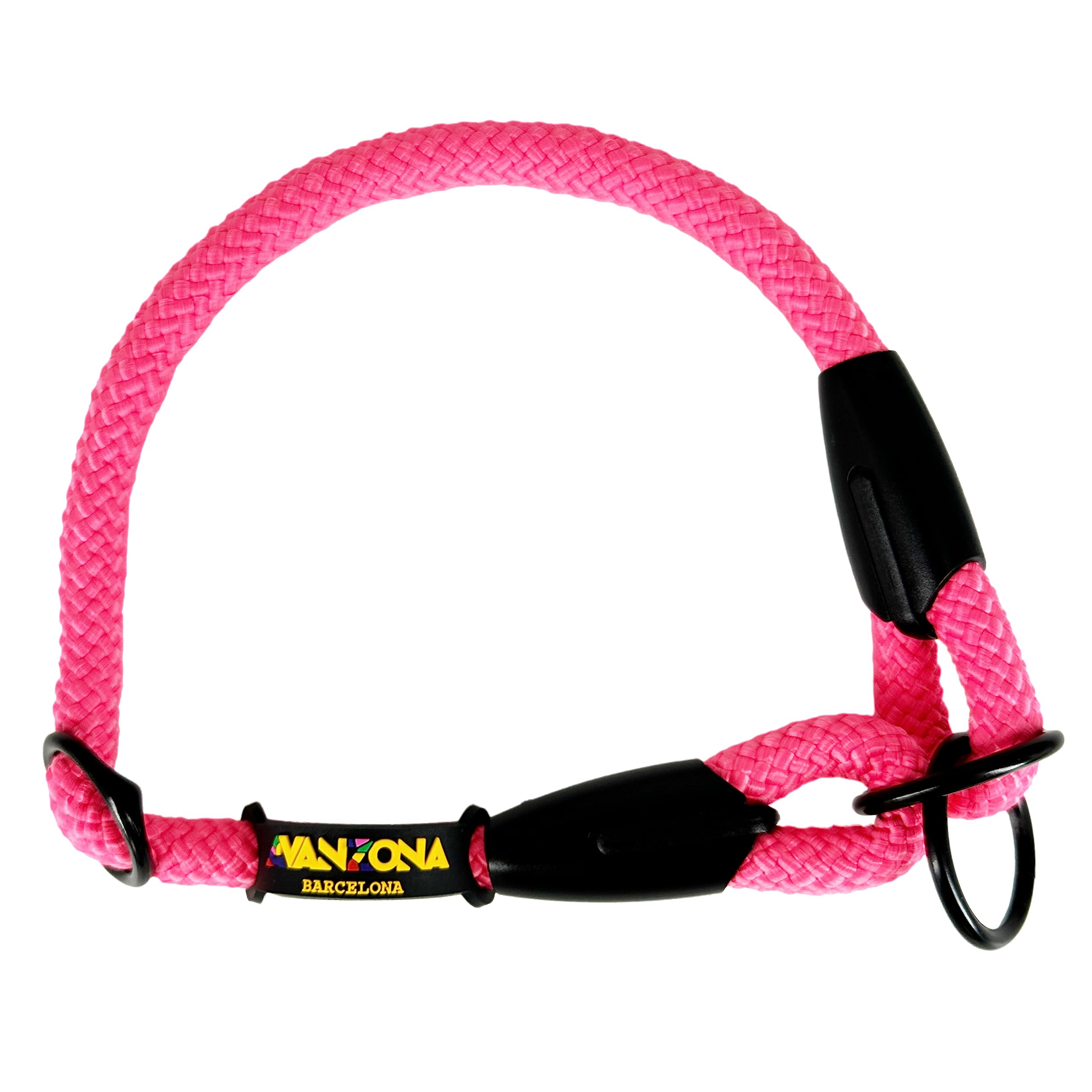 Training Collar for Dogs – Anti-Pull, Adjustable, Made Polyester Rope, Suitable for Small, Medium and Large Dogs, Made in Spain. Pink. XL(≤70CM).