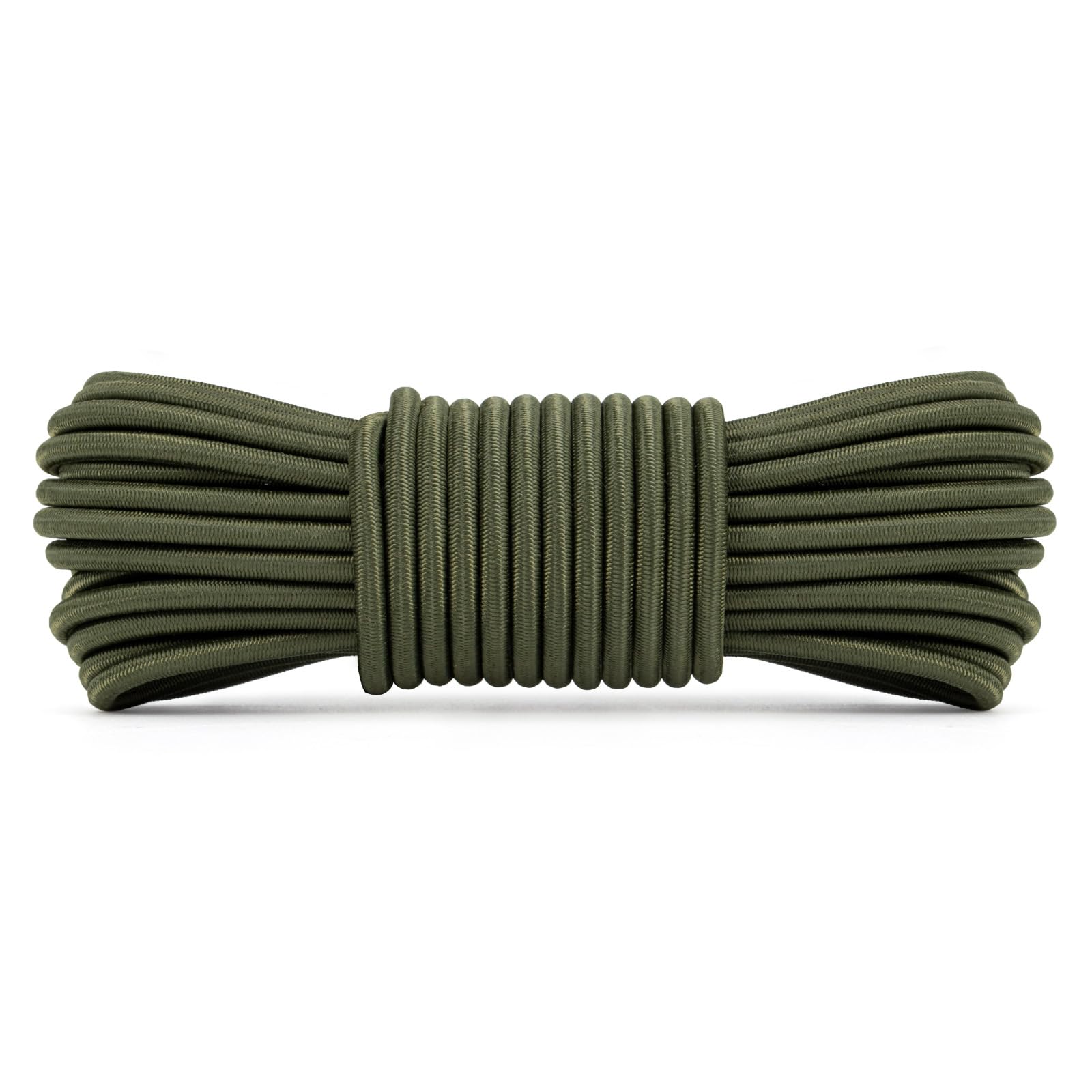 Abma Cord Bungee Cord 4mm 10M Elastic Shock Cord 100% Stretch Elastic Bungee Rope for Tarpaulin, Trailer, Backpack, Tent Pole, Kayak - Army Green โ image 1
