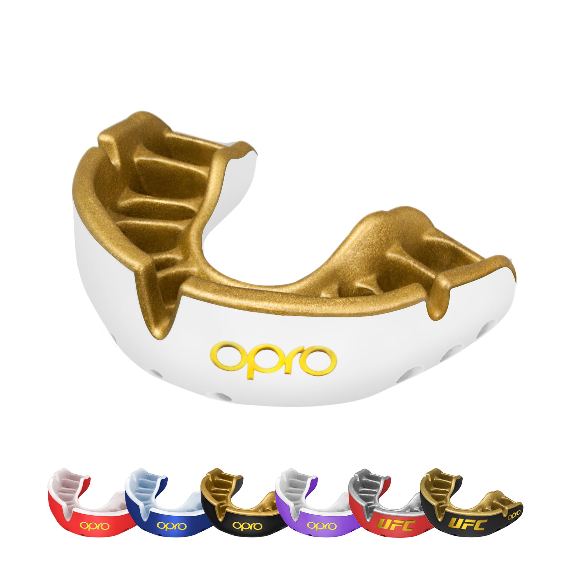 OPRO Gold Level Mouthguard Premium Fit – Gum Shield Adult and Kids – OPRO Mouth Guard Boxing and MMA, Easy Self-Fit Gum Shield Rugby and Hockey – Premium Protection with Dental Warranty