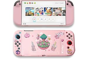 QUBAMG Soft Switch 2 Protective Shell Compatible with Nintendo Switch 2, Cute Pink Silicone Slim Dockable Switch 2 Console Cover Case Protector with Joy-Con Grips