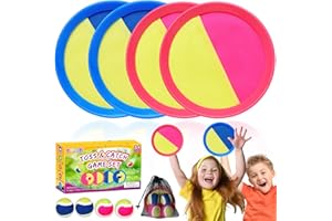 pigipigi Toss and Catch Ball Games: Outdoor Beach Toys for Kids Age 3-12 Years Old Boys Girls Birthday Gifts Outside Activity Yard Paddle Game Toddler Backyard Game Set Family Sport Toy