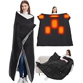 Large Heated Blanket Battery Powered, 62x55in Portable Cordless Blanket | 20000mAh 7.4V Battery , Electric 30s Fast Heating, 3 Heat Settings, Electric Wireless Throw Heating Blanke