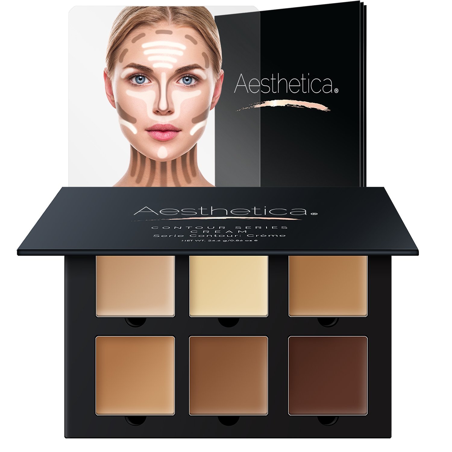 Aesthetica Brow Contour Kit 16Piece Eyebrow Makeup