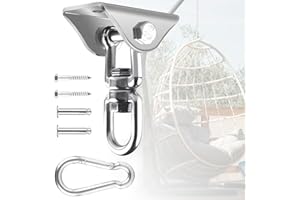 IFDGCTK 360°Rotating Hammock Hanging Kit - Heavy Duty Hanging Hooks for Swing Hanging Hook kit Stainless Steel 1000 lb Loading Hammock Hooks for Trapeze, Yoga, Boxing Bag, Hammock Chair