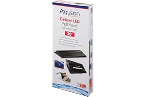 Aqueon LED Deluxe Fish Tank Aquarium Full Hood with LED Light, Black, 20 Inch