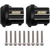 INJORA Brass Front Rear Axle Diff Covers Black Coating Diff Cover for TRX4M 1/18 Crawler Car Upgrade Parts,2PCS