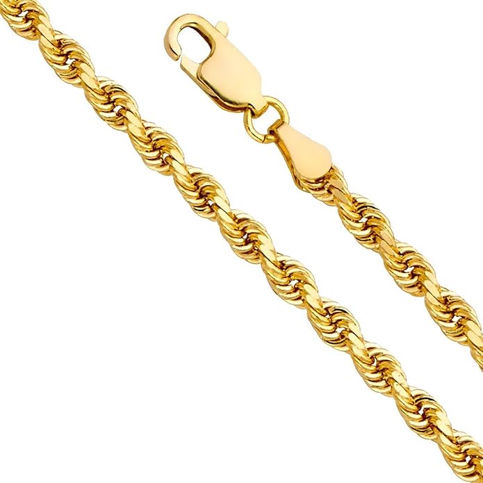 18 Karat / 750 Gold Kordelkette Gelbgold Breite 5.50 mm (Rope kette) Unisex Goldkette