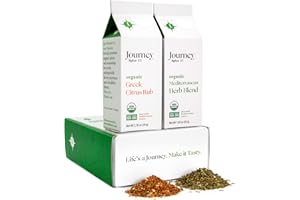 Gourmet Organic Greek Citrus Rub & Mediterranean Herb Blend Seasoning Gift Set by Journey Spice Co. | Salt-Free | No MSG | Greek Spice Seasoning