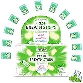 Breath Strips Fresh Mint Flavor,Individual Packs 12&times;20-Strip Packs,Portable Pocket-Sized Oral Care Mouth Freshener,Sugar Free