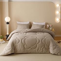 Luxlovery Mocha Coffee Comforter Set King Khaki