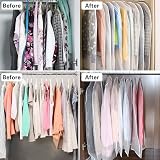 URMI Garment Bags 60x160 cm 6-Pack Breathable Long Dress Cover Clear Zippered view 7